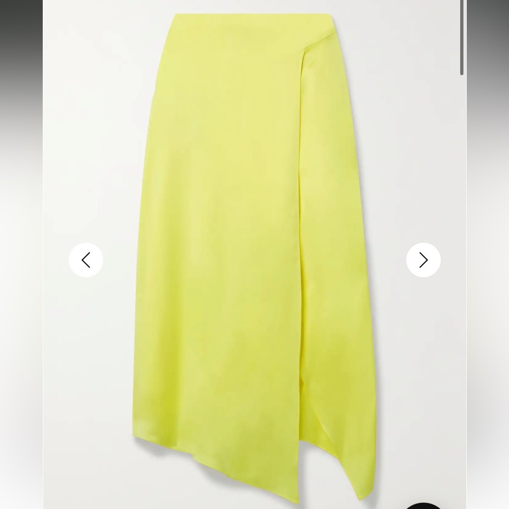 NWOT STELLA MCCARTNEY Asymmetric wrap-effect satin midi skirt